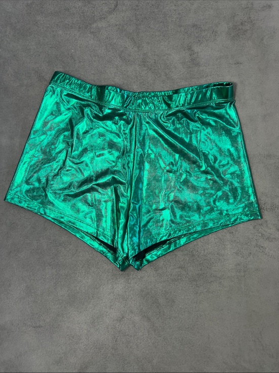Nihoe Pants - Nihoe Metallic Emerald Green Shorts SMALL